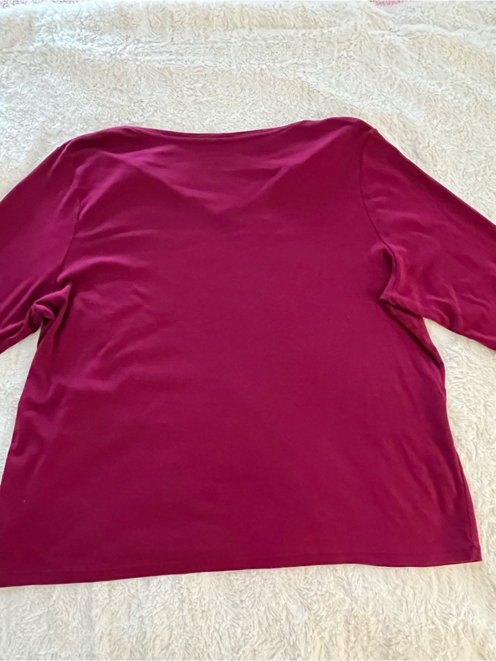 Talbots Long Sleeve V-Neck Top in Raspberry - Picture 2 of 6